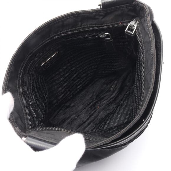 PRADA Shoulder Bag Nylon Saffiano Leather Black - Picture 3 of 5